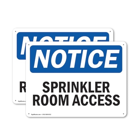 Signmission Sprinkler Room Access, 24 in W x Rectangle, Plastic OS-2PACK-NS-P-1824-L-18405